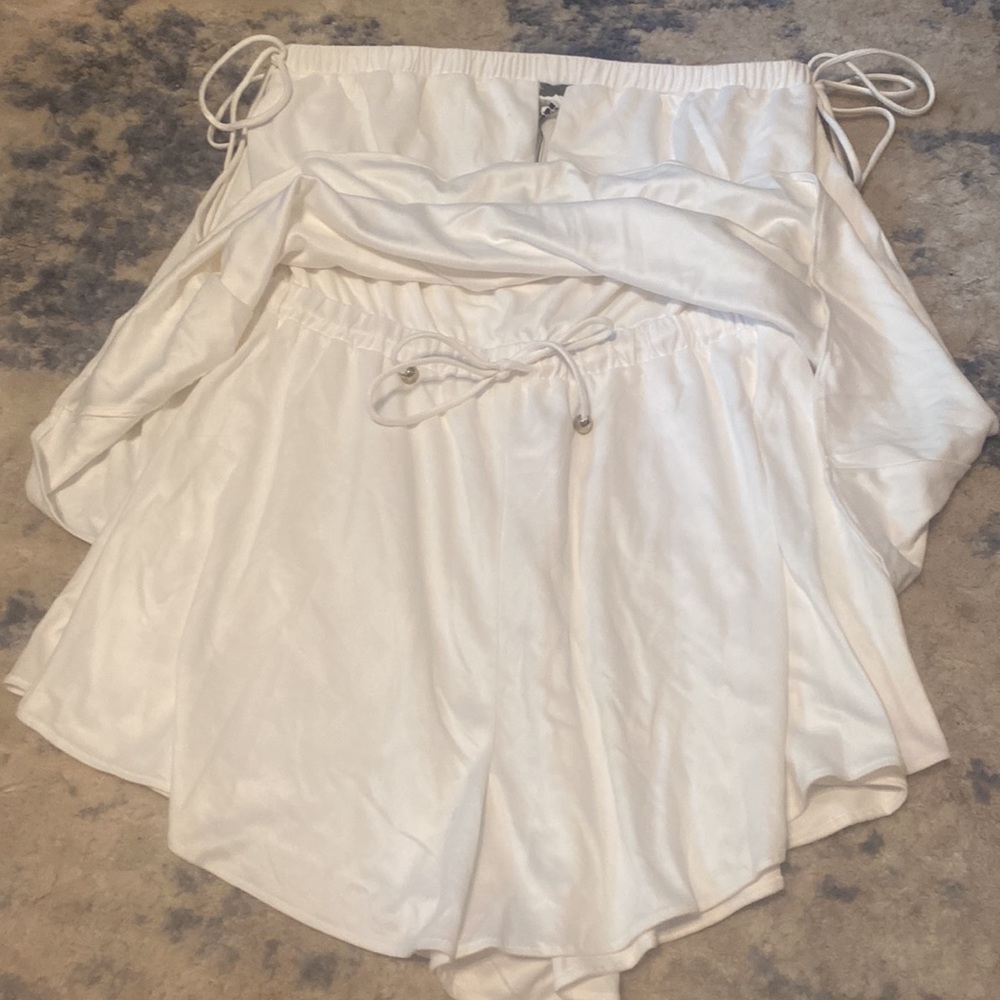 White suede Sabo Skirt romper size medium - Picture 2 of 5